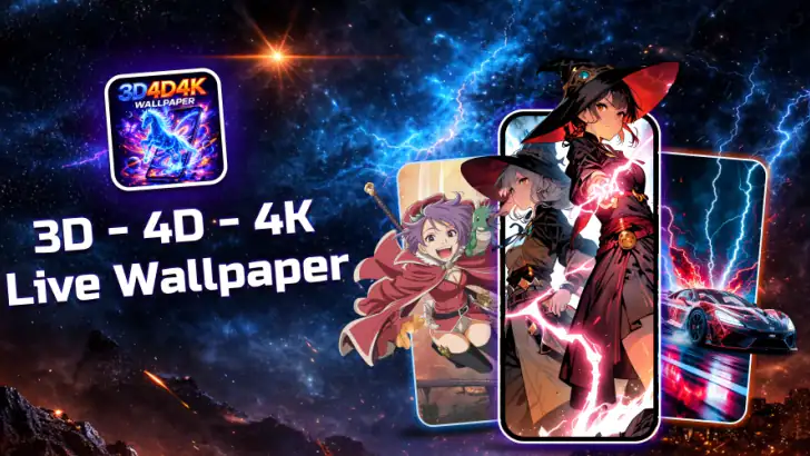 3D 4D 4K Live Wallpaper feature graphic