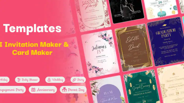 AI Invitation Maker Card Maker feature graphic