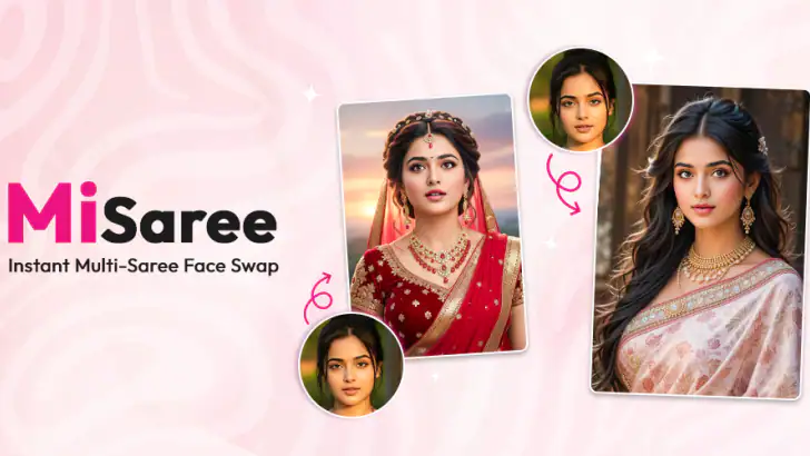 AI Saree & Dress Swap: MiSaree feature graphic