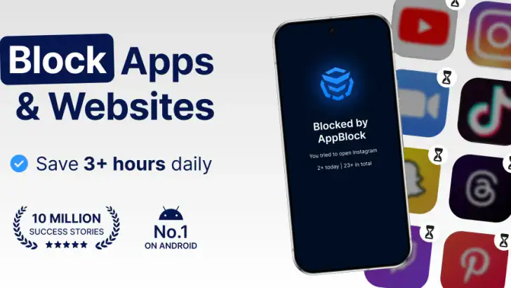 AppBlock - Blokér Apps & Webs feature graphic