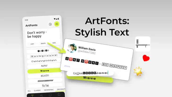 ArtFonts: Stylish Text feature graphic