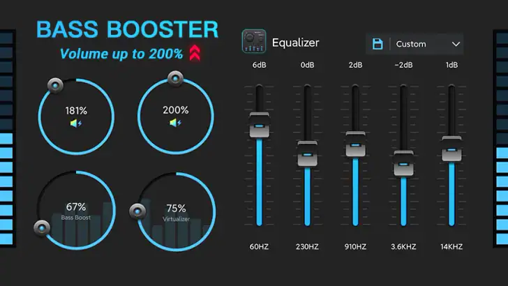 Bass Booster & Equalizer PRO feature graphic