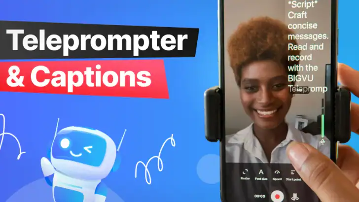 BIGVU Teleprompter & Captions feature graphic