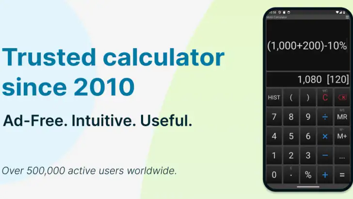 Calculator MobiCalc PRO feature graphic