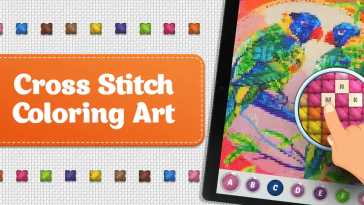 Cross Stitch Coloring Art feature graphic