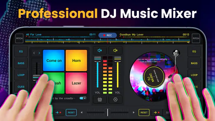 DJ Music mixer - DJ Mix Studio feature graphic