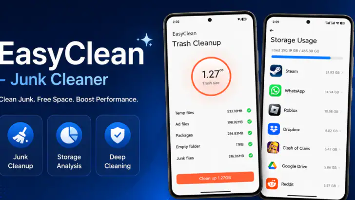 EasyClean - Junk Cleaner feature graphic