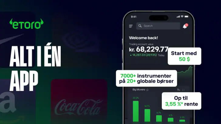 eToro: Trade og invester feature graphic