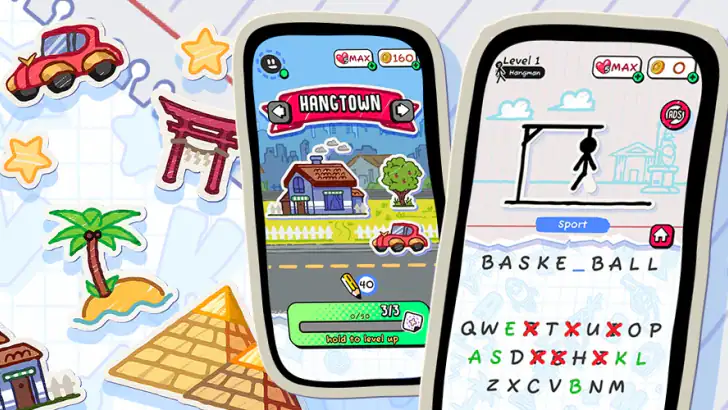 Hangman Game: 2 player puzzles feature graphic