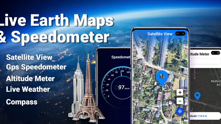 Live Earth Map Satellite View feature graphic