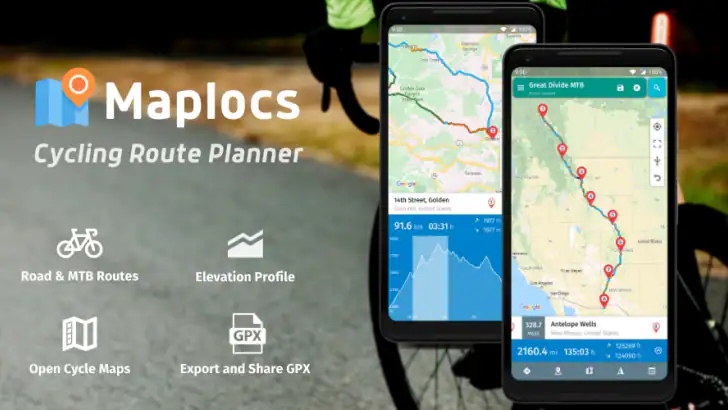 Maplocs: Bike Route Planner feature graphic