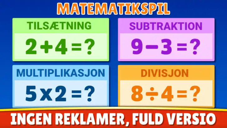 Matematik spil: addere, trække feature graphic