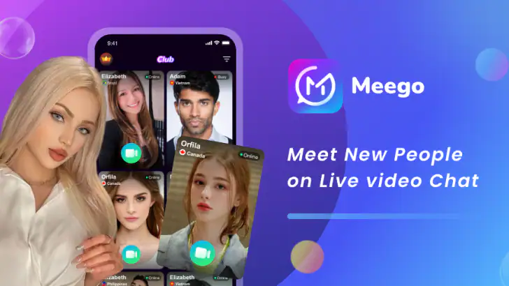 Meego - Video Call, Live Chat feature graphic