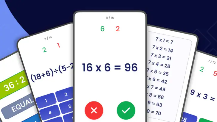 Multiplication Games Math quiz feature graphic