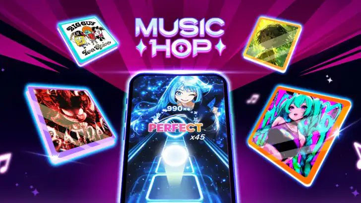 Music Hop: Bounce Ball Game feature graphic