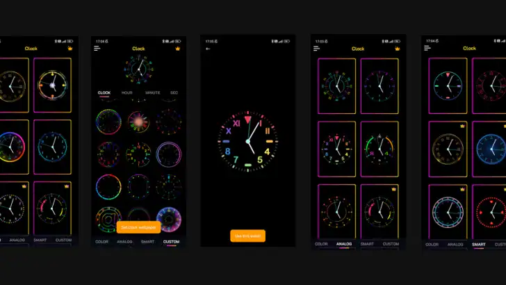 Neon Clock Wallpaper feature graphic