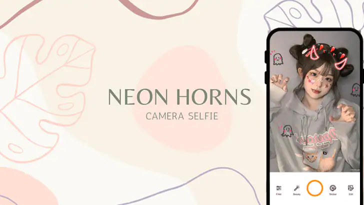 Neon Horns Devil Camera feature graphic