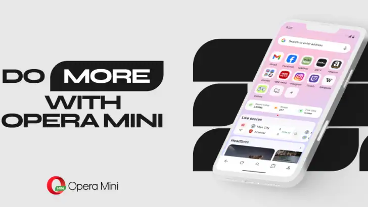 Opera Mini-webbrowser feature graphic