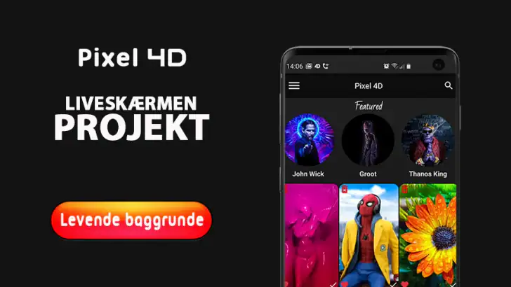 Pixel 4D™ Levende Baggrunde feature graphic
