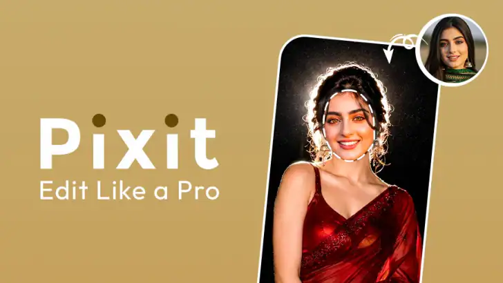 Pixit: AI Face Swap & Filters feature graphic