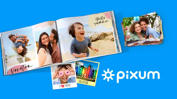 Pixum fotobog, postkort & mere feature graphic