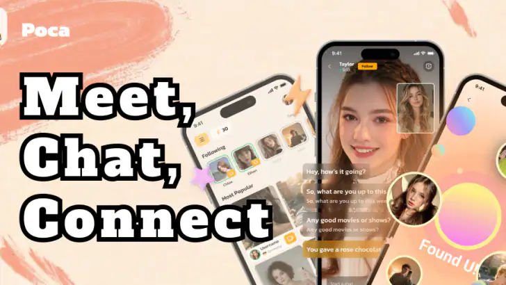 Poca-Video Chat &Connect feature graphic