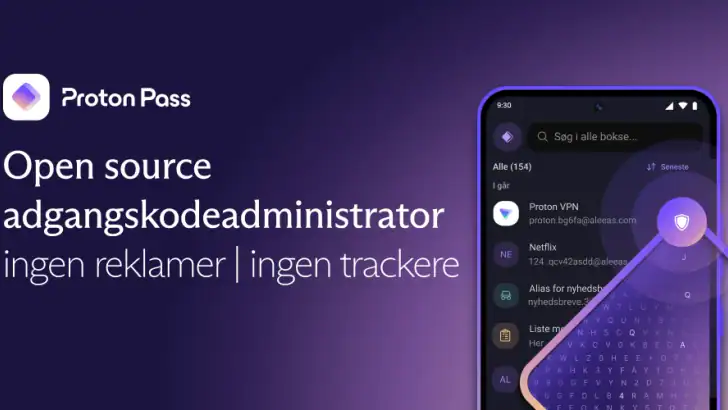 Proton Pass: Adgangskoder feature graphic
