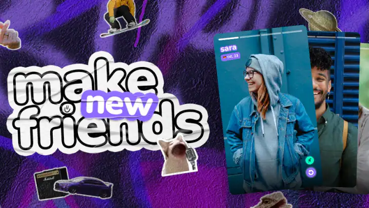 purp - Make new friends feature graphic