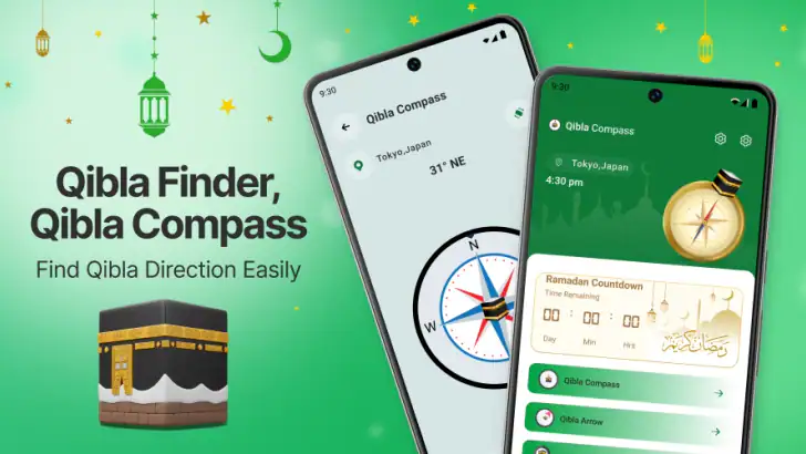 Qibla Compass: Mecca Finder feature graphic