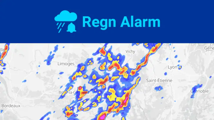 Regn Alarm (Rain Alarm) feature graphic