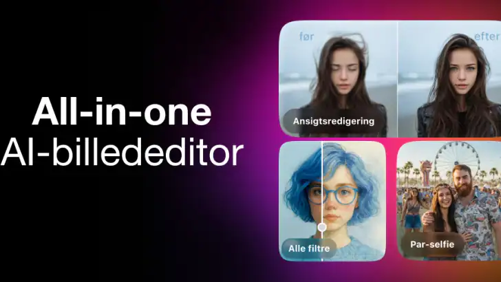 ReShoot: AI-foto og redigering feature graphic