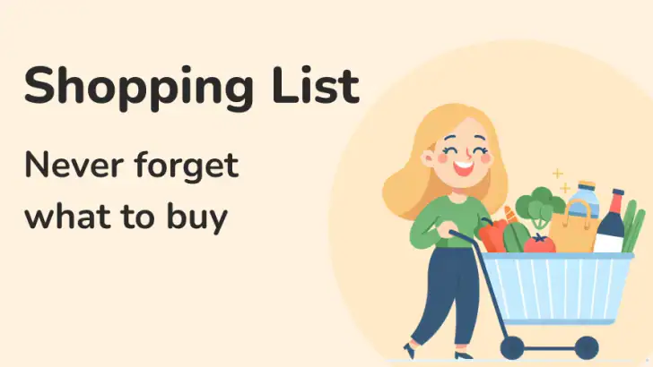 Shopping List & Calculator feature graphic
