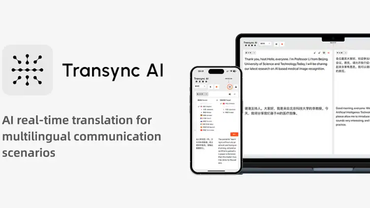 Transync AI - Oversætter feature graphic