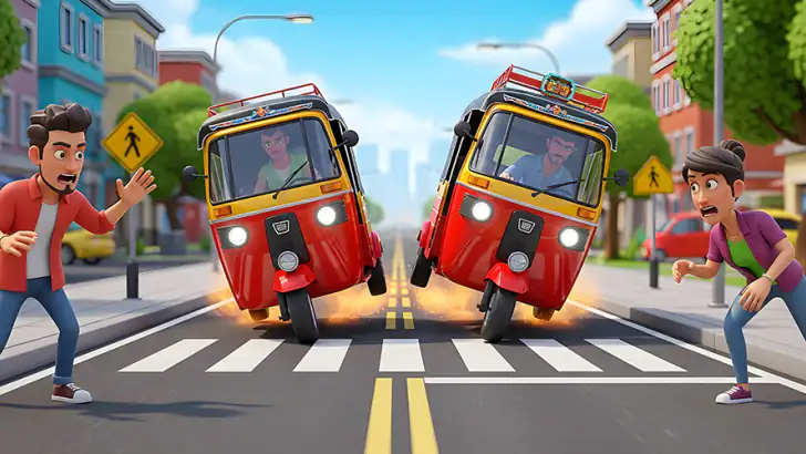 Tuk Tuk Rickshaw Ev Auto Game feature graphic