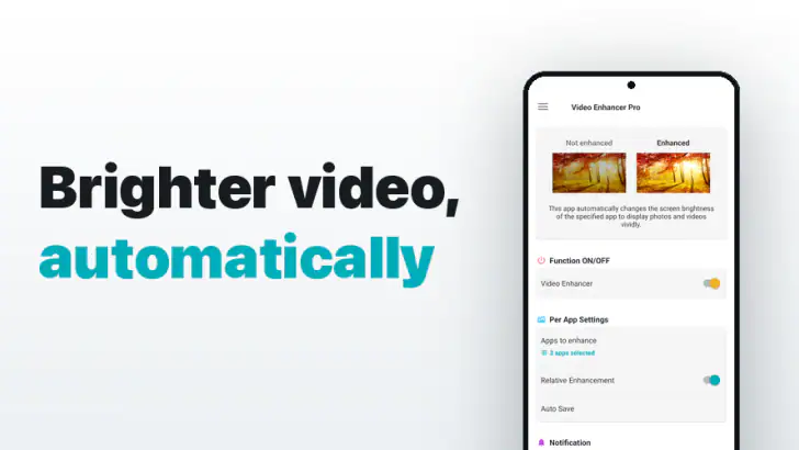 Video Enhancer Pro: Brightness feature graphic