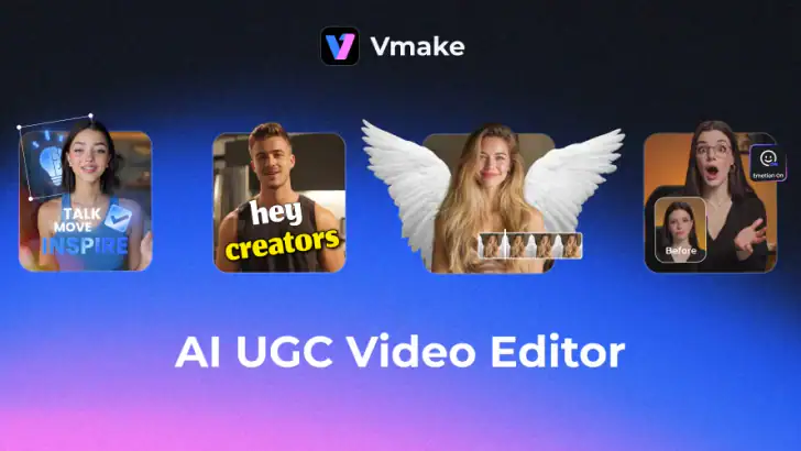 Vmake: UGC Video Editor feature graphic