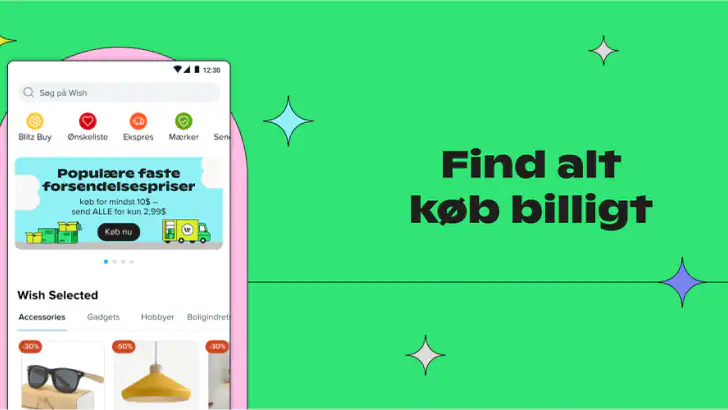 Wish: Køb og spar feature graphic