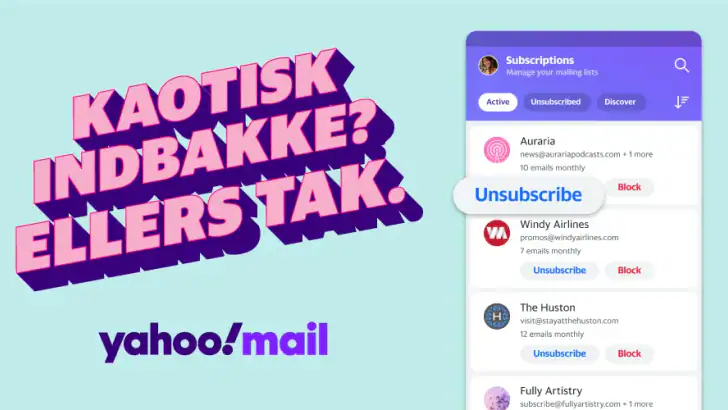 Yahoo Mail – vær organiseret! feature graphic