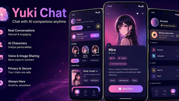 Yuki: AI Chat Companion feature graphic