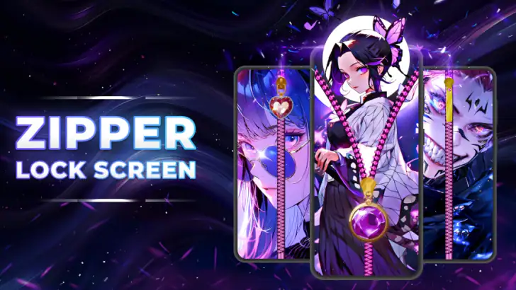 Zipper Lock Screen: Zip Theme feature graphic