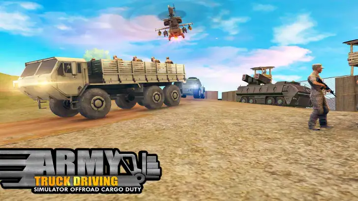 Army Simulator Truck games 3D feature graphic