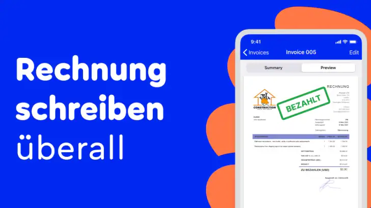 Billdu - Rechnung Schreiben feature graphic