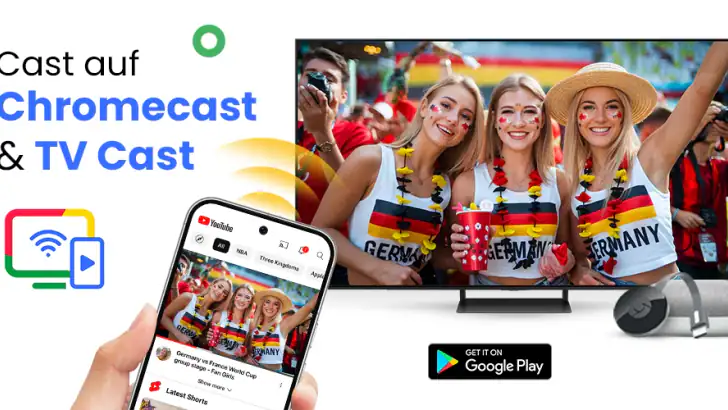Cast for Chromecast & TV Cast feature graphic