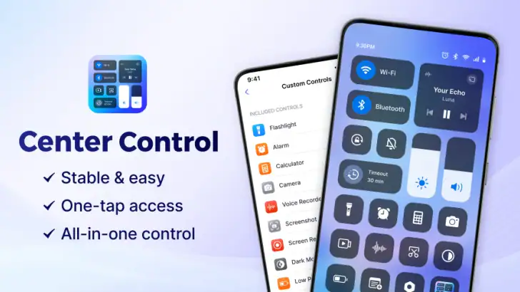 Control Center: Stabil, Leicht feature graphic
