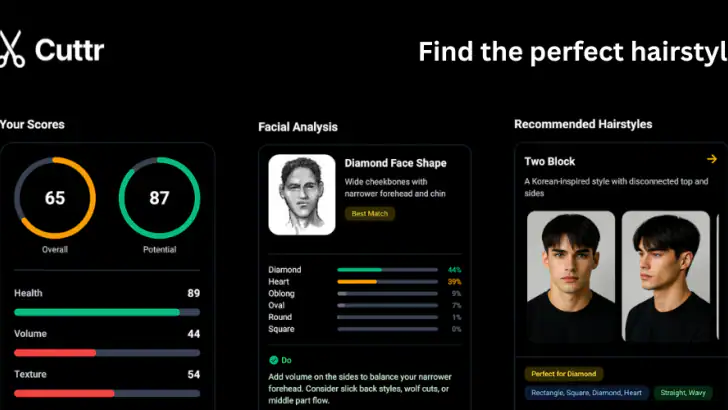 Cuttr AI Men's Haircut & Style feature graphic