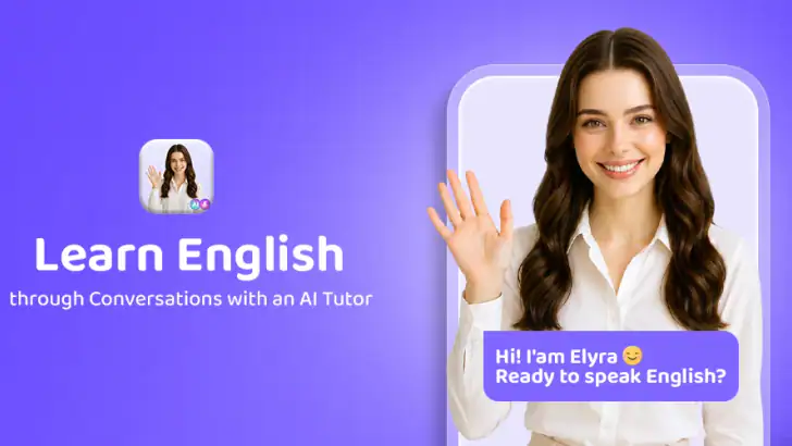 Elyra - AI English Coach feature graphic