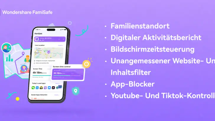 FamiSafe: Elternkontroll-App feature graphic
