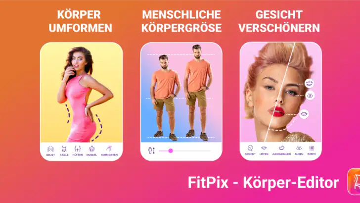 FitPix – Körper bearbeiten feature graphic
