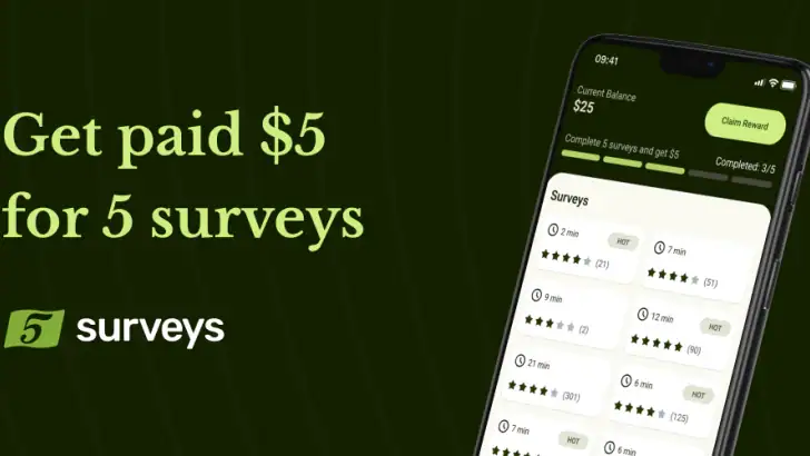 Five Surveys: Bezahlte Umfrage feature graphic