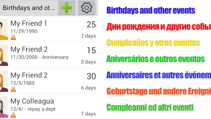 Geburtstage und Ereignisse feature graphic